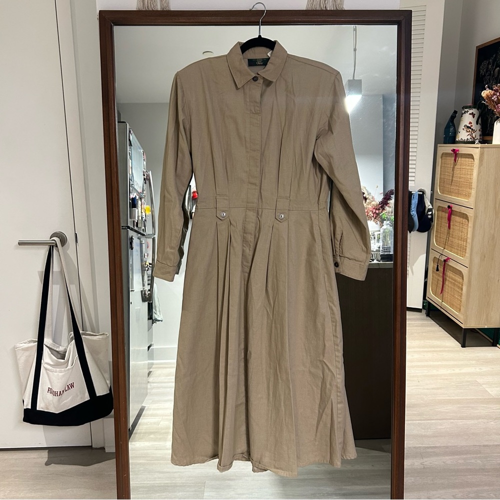 Orvis Classic Beige Long-Sleeve Dress